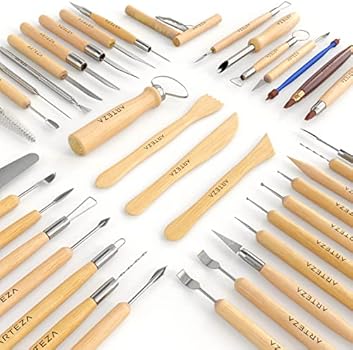 Arteza Pottery & Polymer Clay Tools, 42-Piece Sculpting Set, Steel Arteza Pottery & Polymer Clay Tools, 42-Piece Sculpting Set, Steel